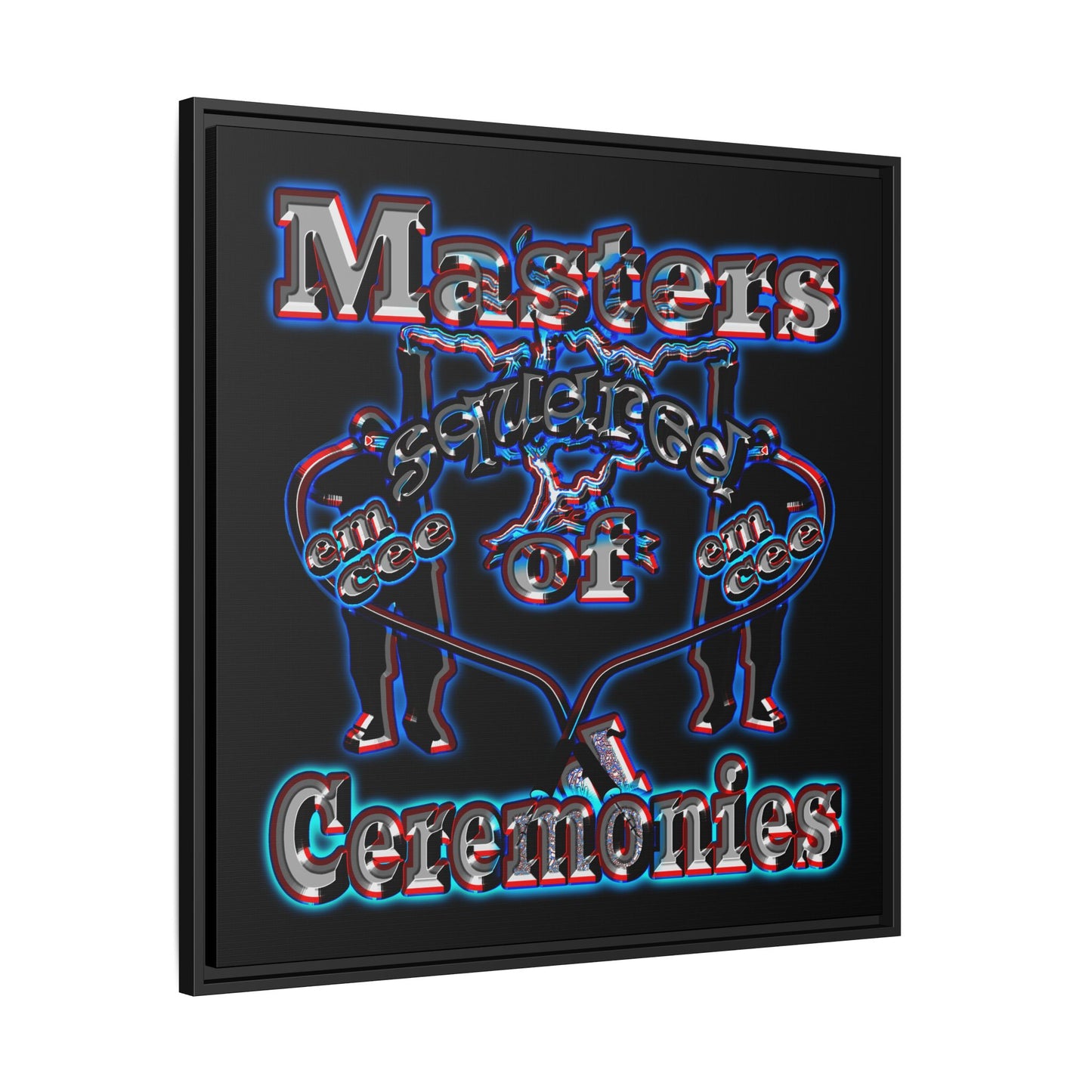 em cee squared - framed canvas art (black)