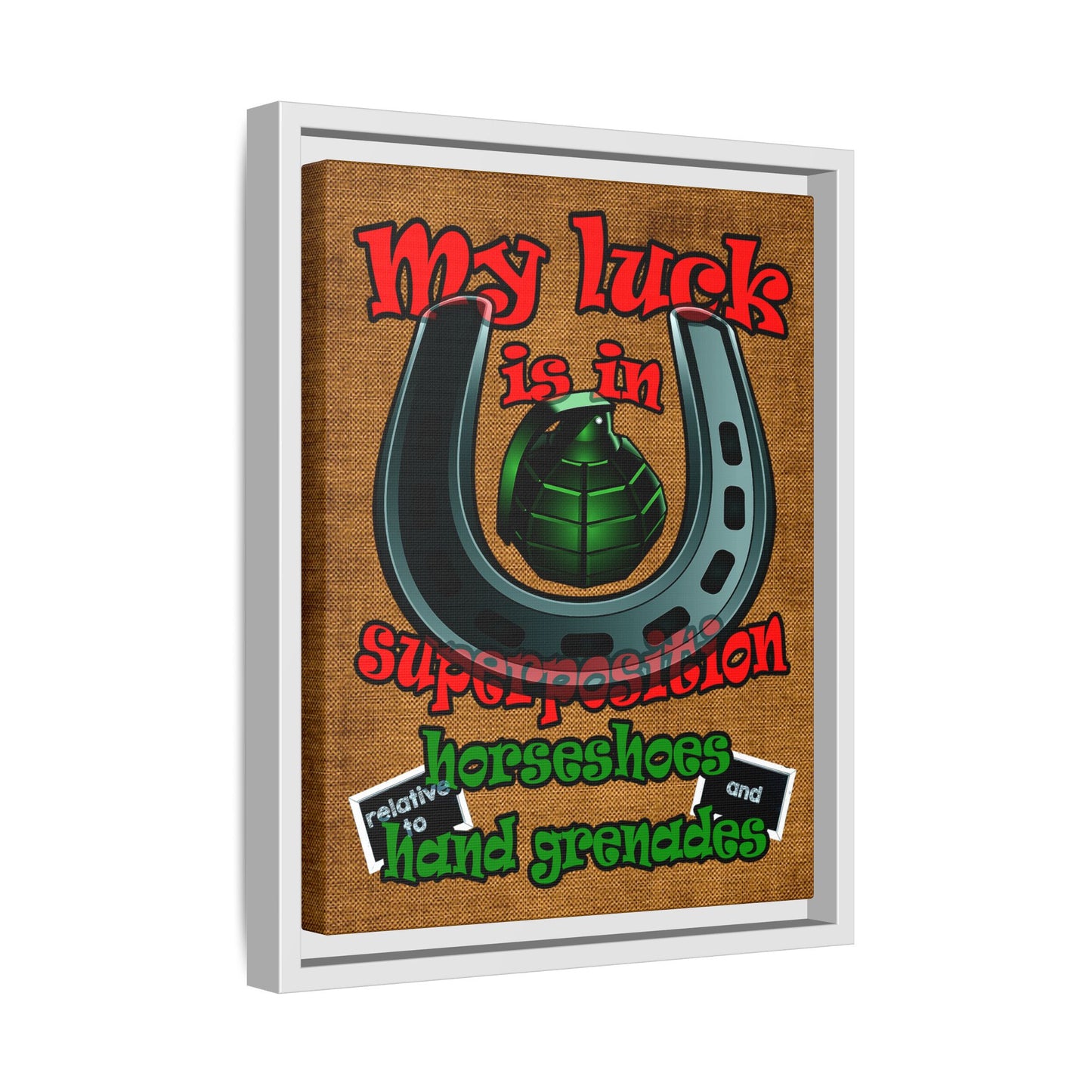 my luck - framed canvas art (brown papyrus)