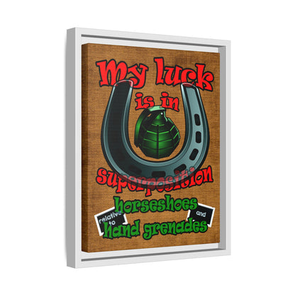 my luck - framed canvas art (brown papyrus)