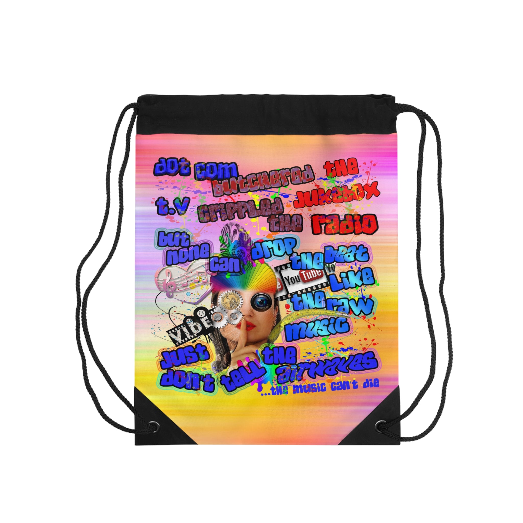 drop the beat - Drawstring Bag (color blur)