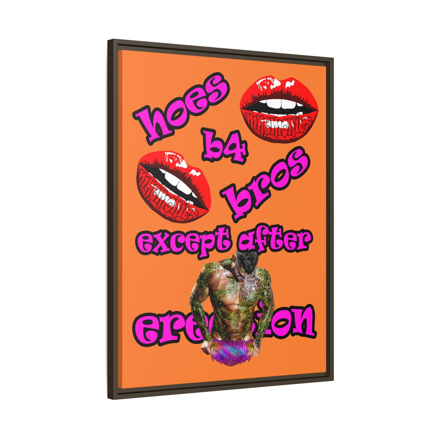hoes b4 bros - framed canvas art (crusta)