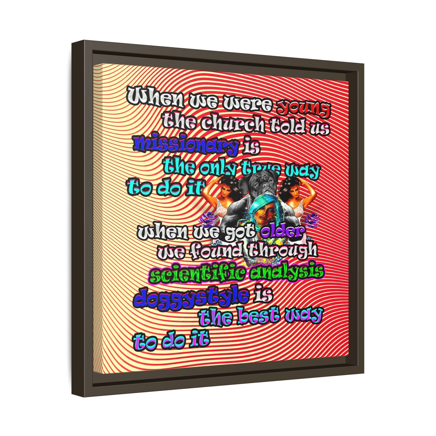 doggystyle - framed canvas art (yellow-orange wave)