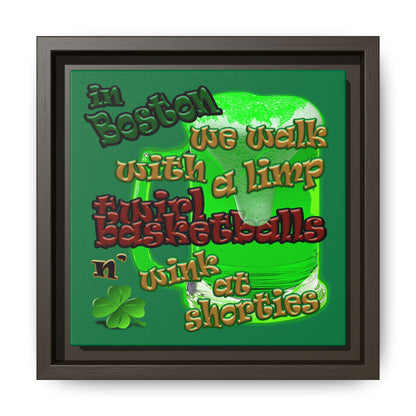 celtics logo - framed canvas art (dark green)