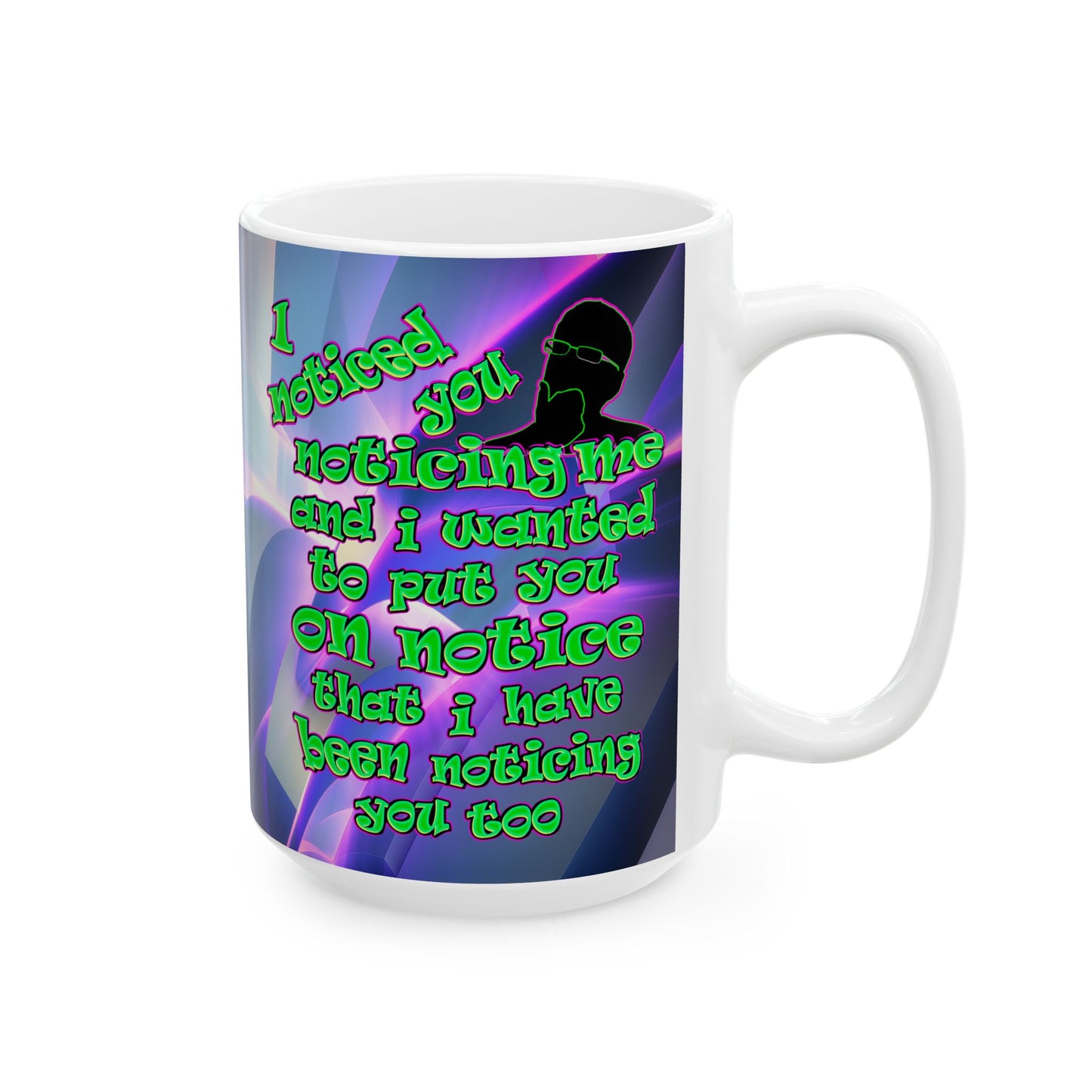 noticed you noticing - White Mug (grey-pink wave)