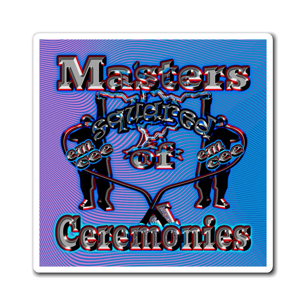 em cee squared - Magnets - (light blue-purple wave)
