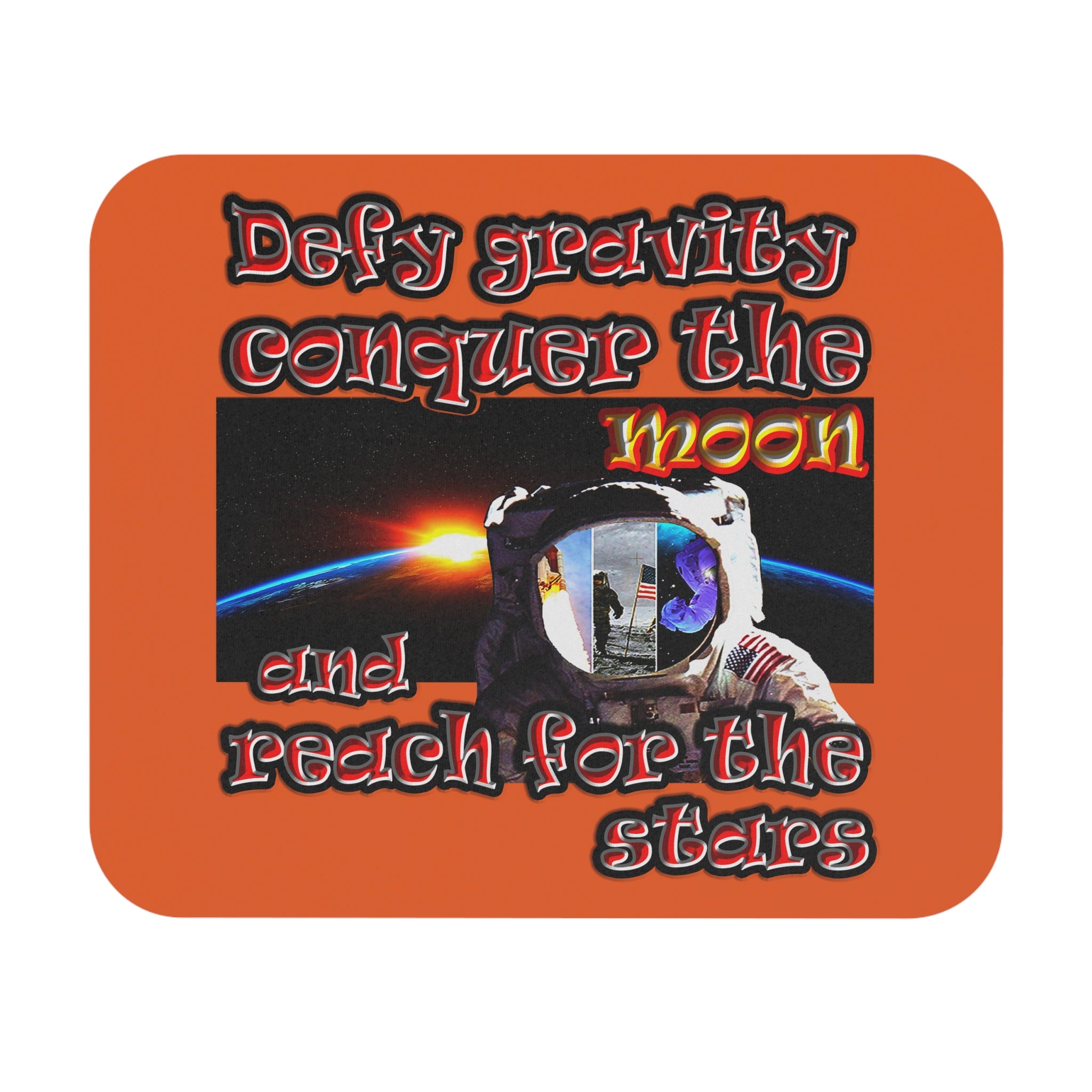 defy conquer reach - Mouse Pad (Rectangle) (orange)