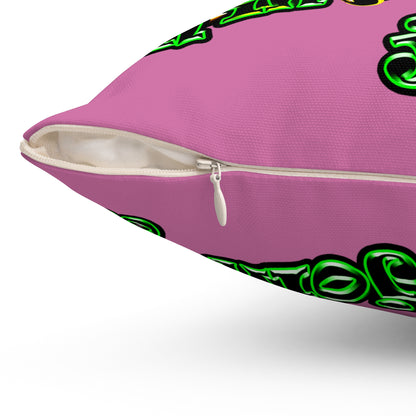 og - Spun Polyester Square Pillow - (light pink)