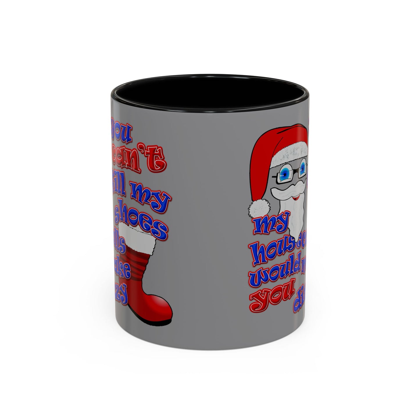santa's shoes - Accent Mug (grey)