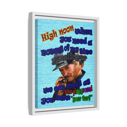 high noon - framed canvas art (faded blue)