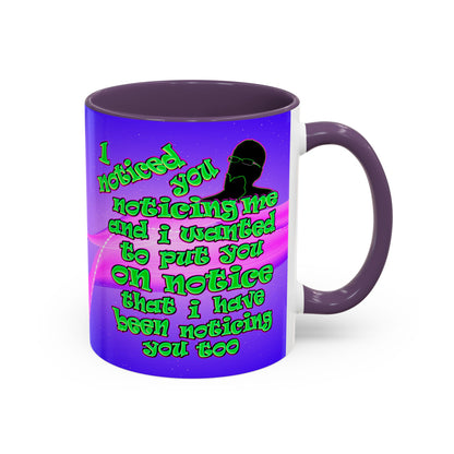 noticed you noticing - Accent Mug (purple-pink wave)