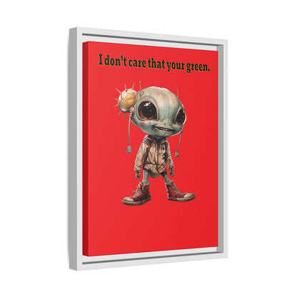 I don't care that your green - framed canvas art (red)
