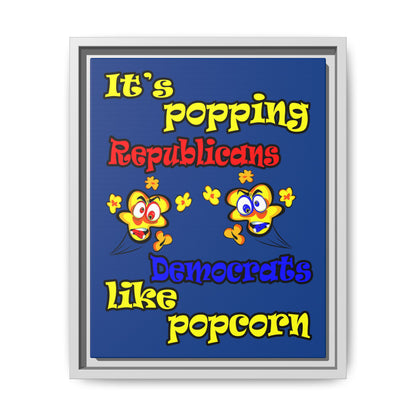 popping like popcorn - framed canvas art (dark blue)