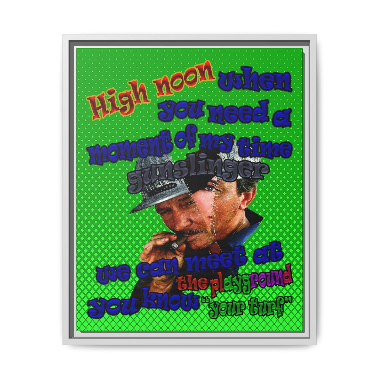 high noon - framed canvas art (logo green)