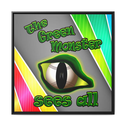 green monster - framed canvas art (rainbow split)