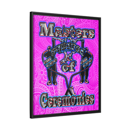 em cee squared - framed canvas art (pink swirl)