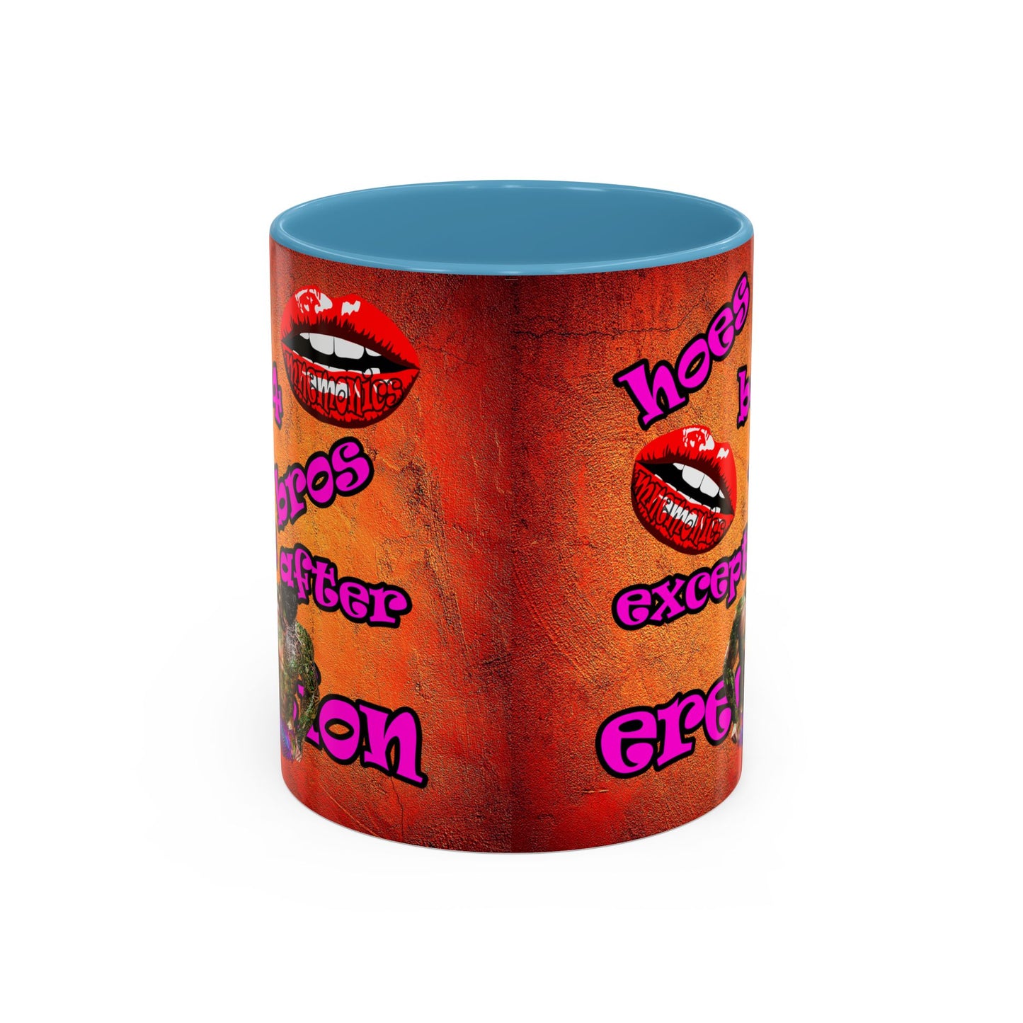 hoes b4 bros - Accent Mug (burnt orange)