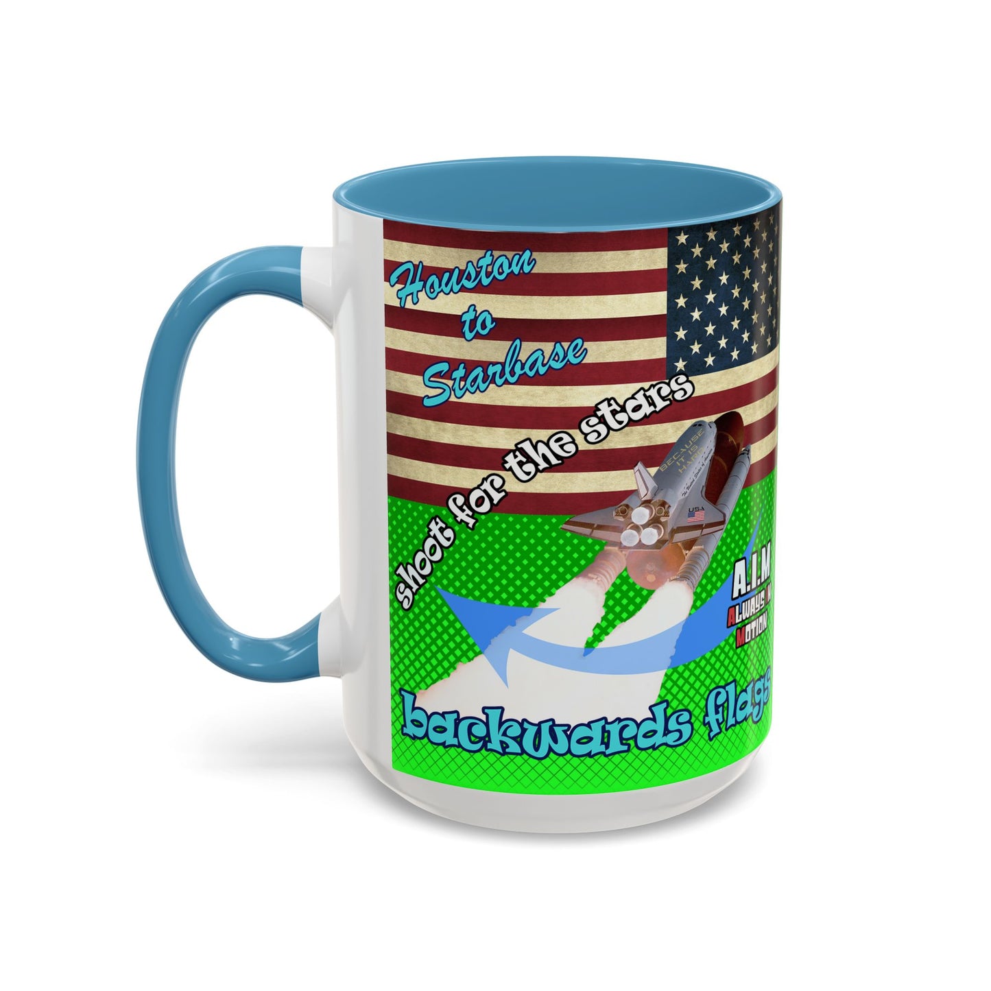 shoot for the stars - Accent Mug (logo green)