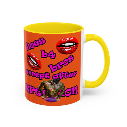 hoes b4 bros - Accent Mug (orange)