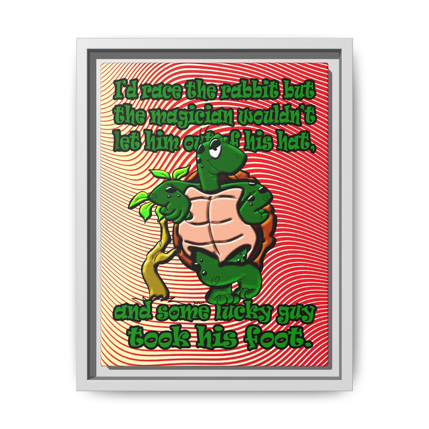 turtle race - framed canvas art (yellow-orange wave)
