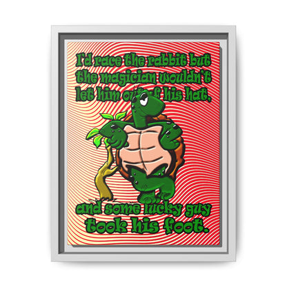 turtle race - framed canvas art (yellow-orange wave)