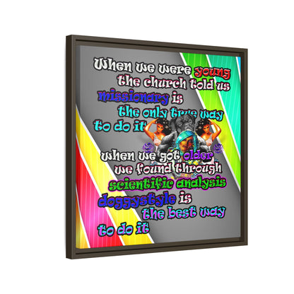 doggystyle - framed canvas art (rainbow split)