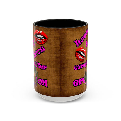 hoes b4 bros - Accent Mug (brown papyrus)