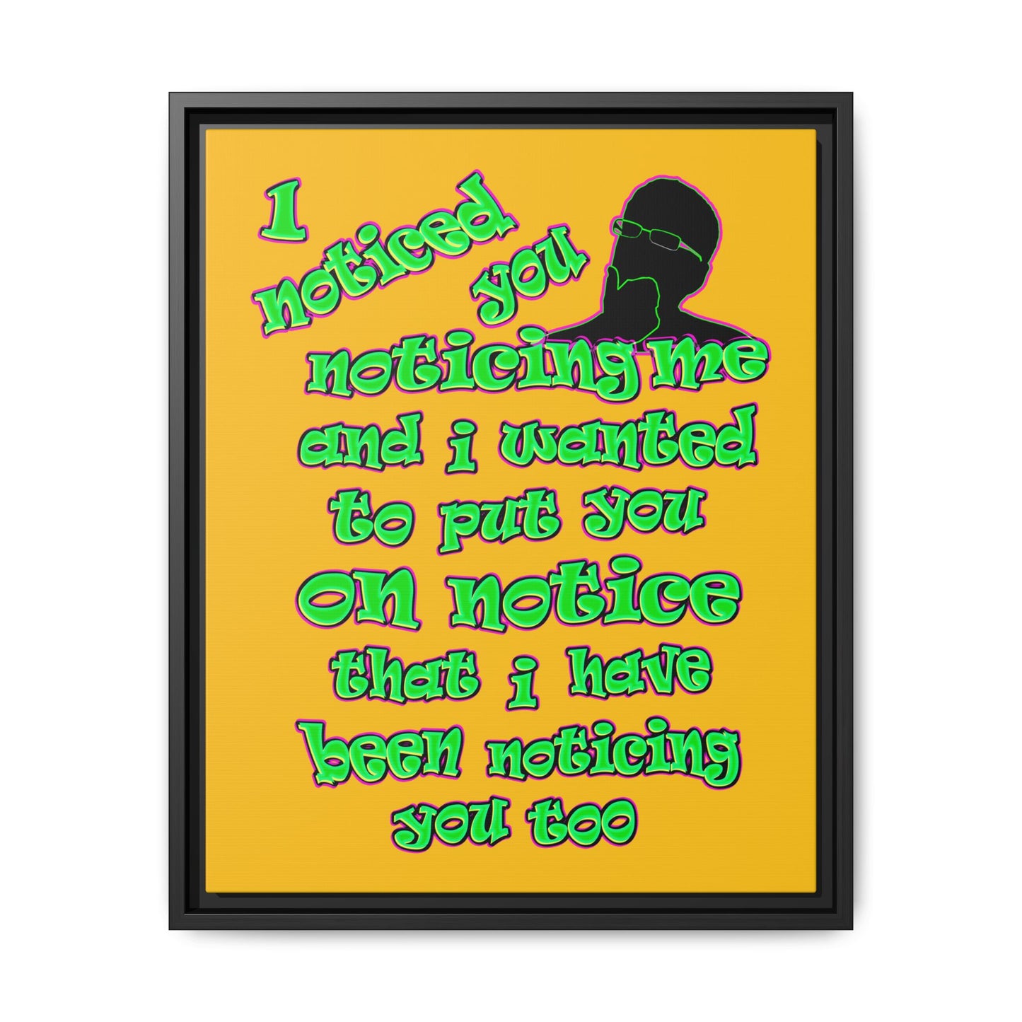 noticed you noticing - framed canvas art (yellow)