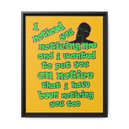 noticed you noticing - framed canvas art (yellow)
