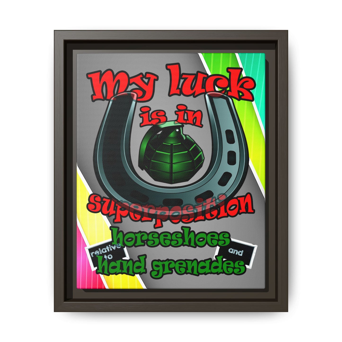 my luck - framed canvas art (rainbow split)