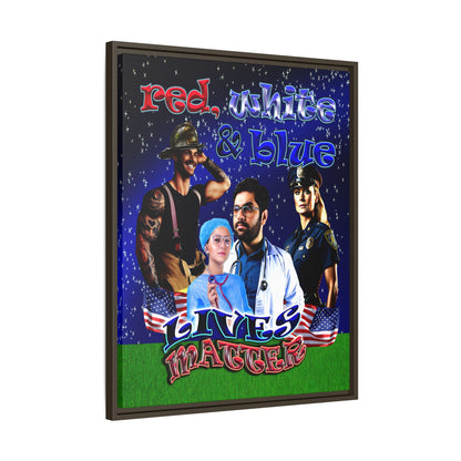 rw&b lives matter - framed canvas art ('snoops' background)