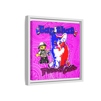 tag that - framed canvas art (pink swirl)