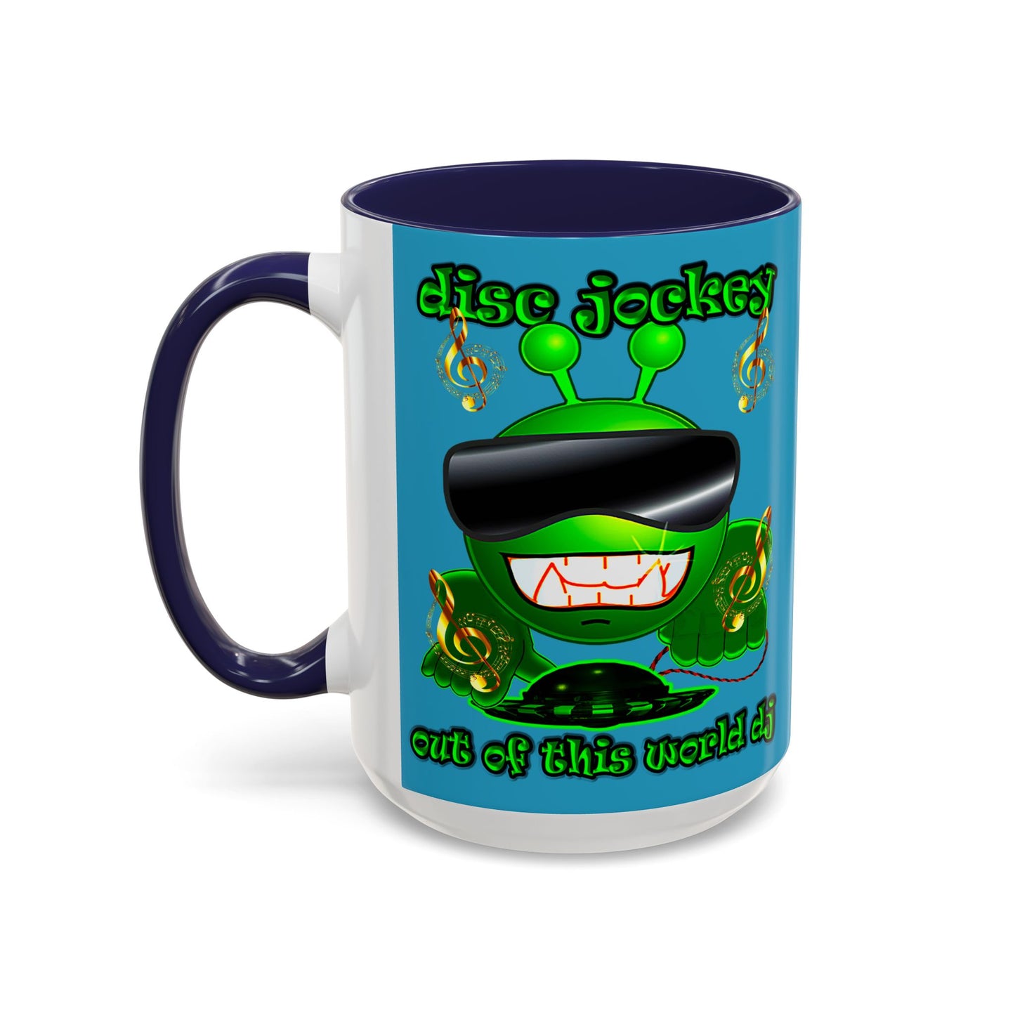 disc jockey - Accent Mug (turquoise)