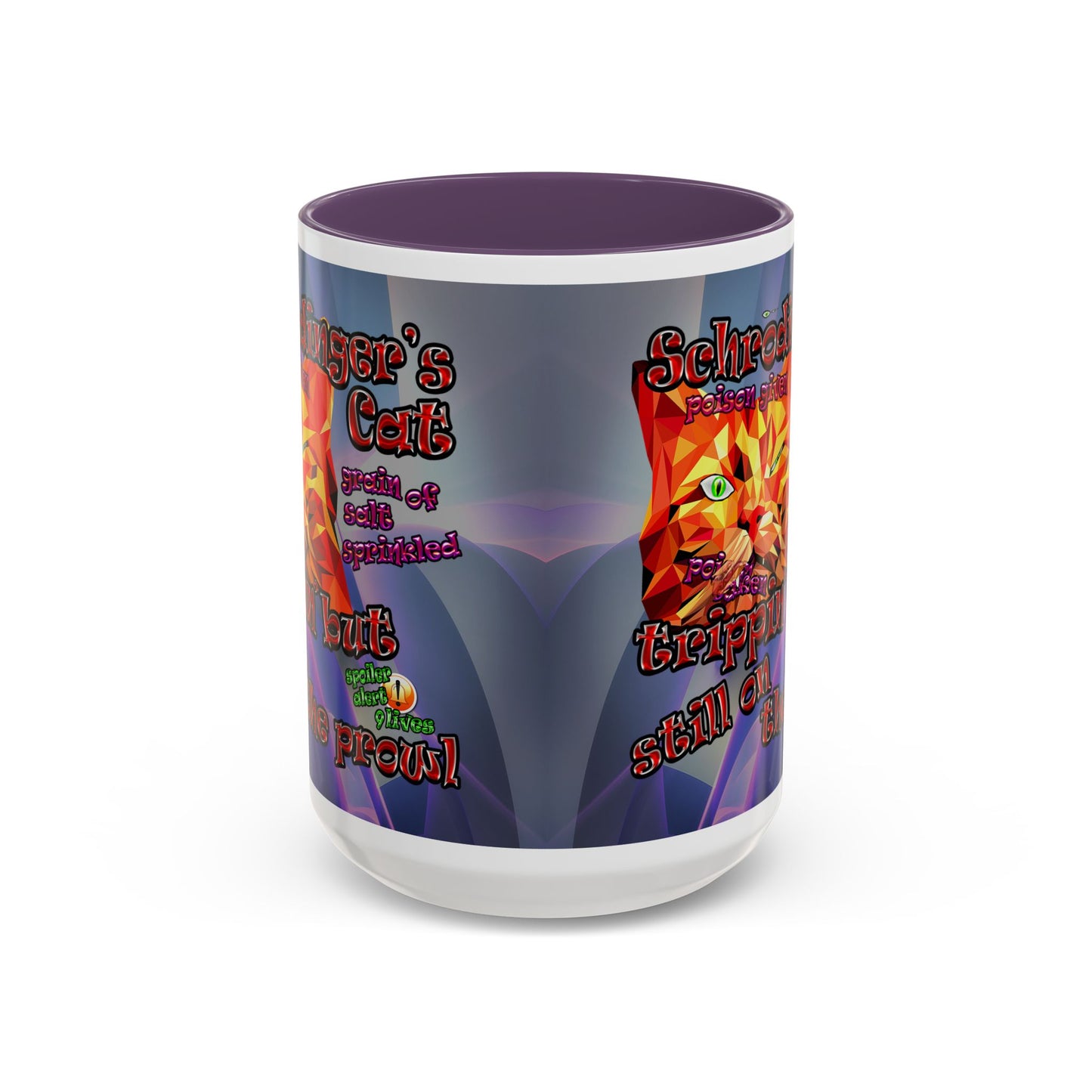 schrodinger's cat - Accent Mug (grey-pink wave)