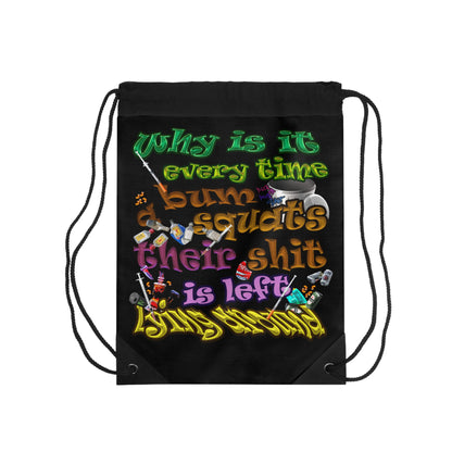 the bum's shit - Drawstring Bag (black)