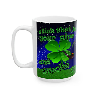 celtics logo - White Mug ('snoops' background)