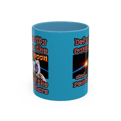 defy conquer reach - Accent Mug (turquoise)