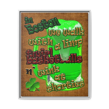 celtics logo - framed canvas art (brown papyrus)