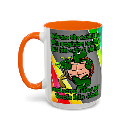 turtle race - Accent Mug (rainbow split)