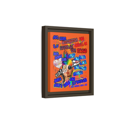 drop the beat - framed canvas art (orange)