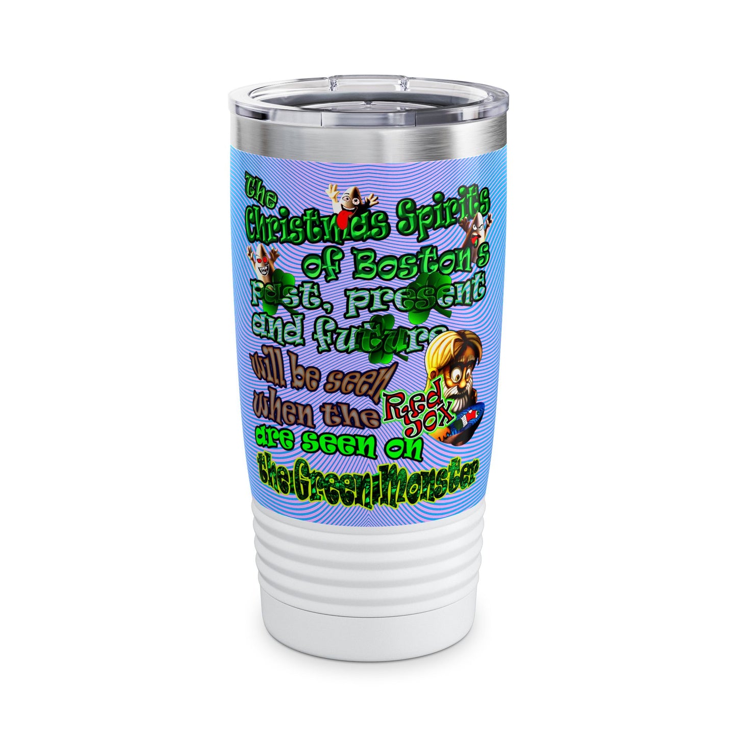 christmas spirits of boston - Ringneck Tumbler, 20oz (light blue-purple wave)
