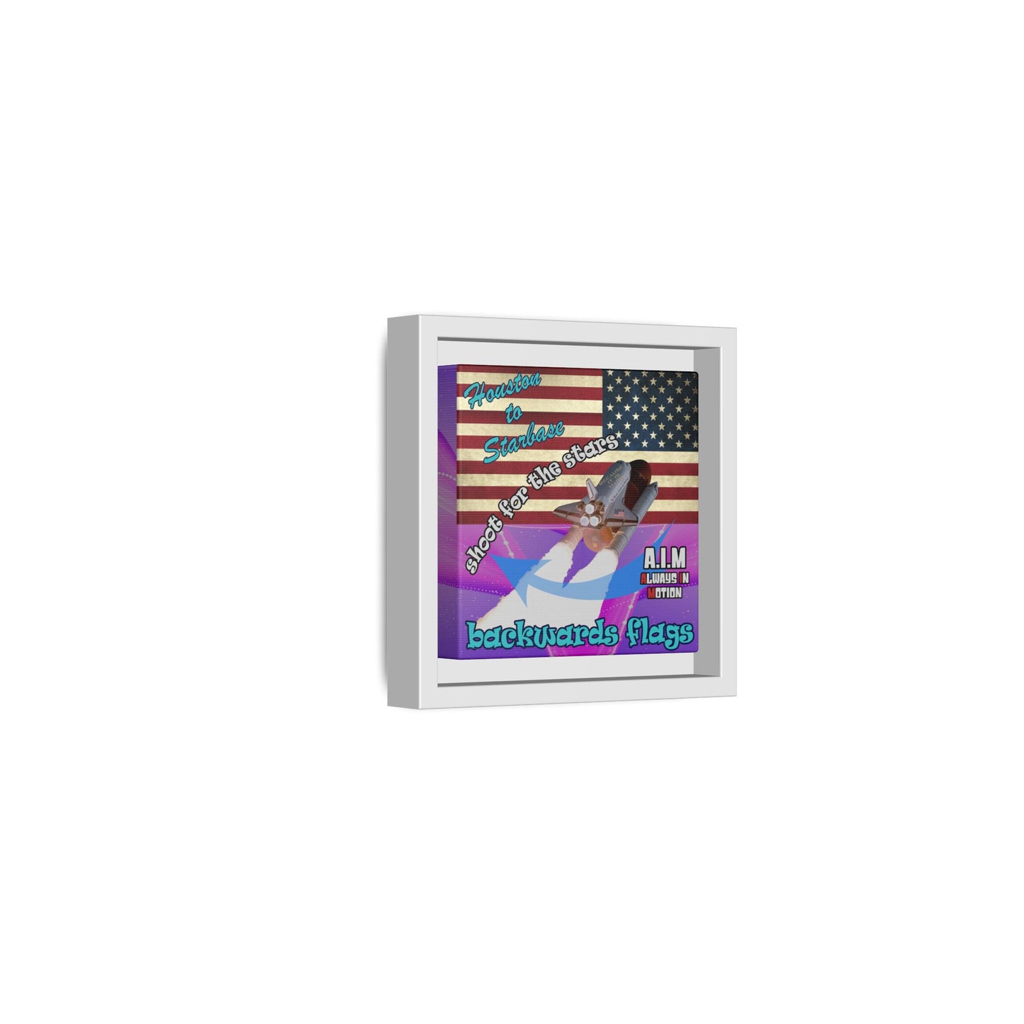 shoot for the stars - framed canvas art (purple-pink wave)