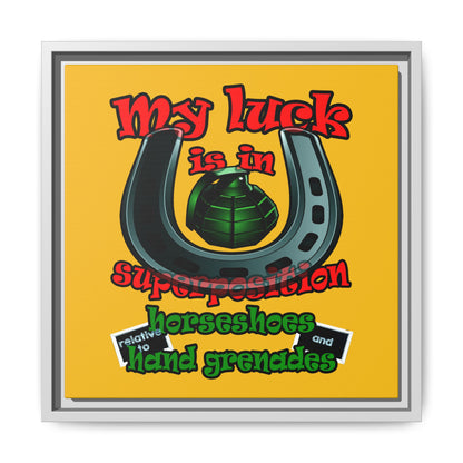 my luck - framed canvas art (yellow)