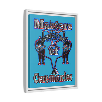 em cee squared - framed canvas art (turquoise)