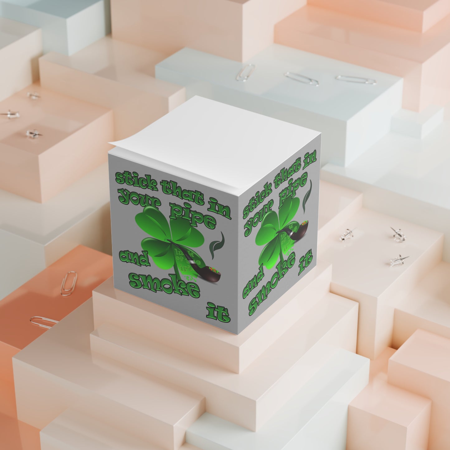 stick that in your pipe and smoke it - note cube (light grey)