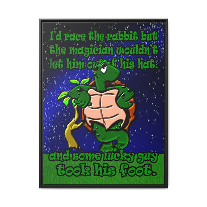 turtle race - framed canvas art ('snoops' background)