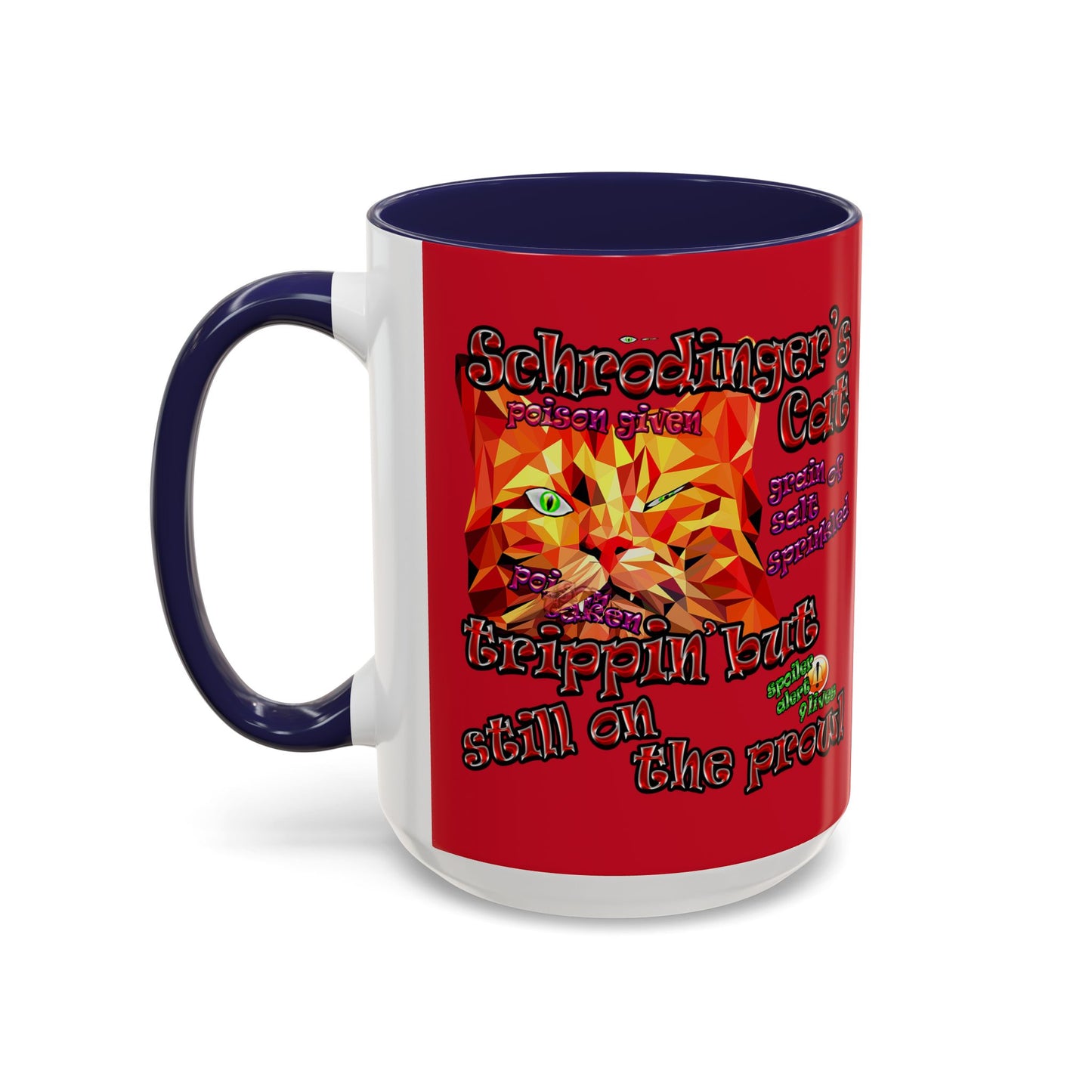 schrodinger's cat - Accent Mug (dark red)