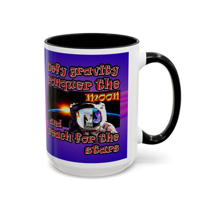 defy conquer reach - Accent Mug (purple-pink wave)