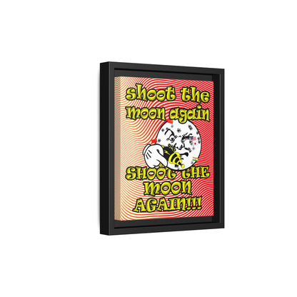 shoot the moon again - framed canvas art (yellow-orange wave)