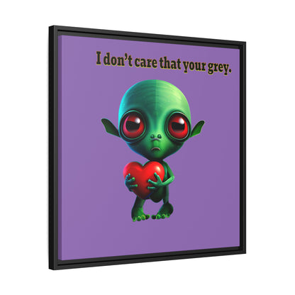 I don't care that your grey - framed canvas art (light purple)
