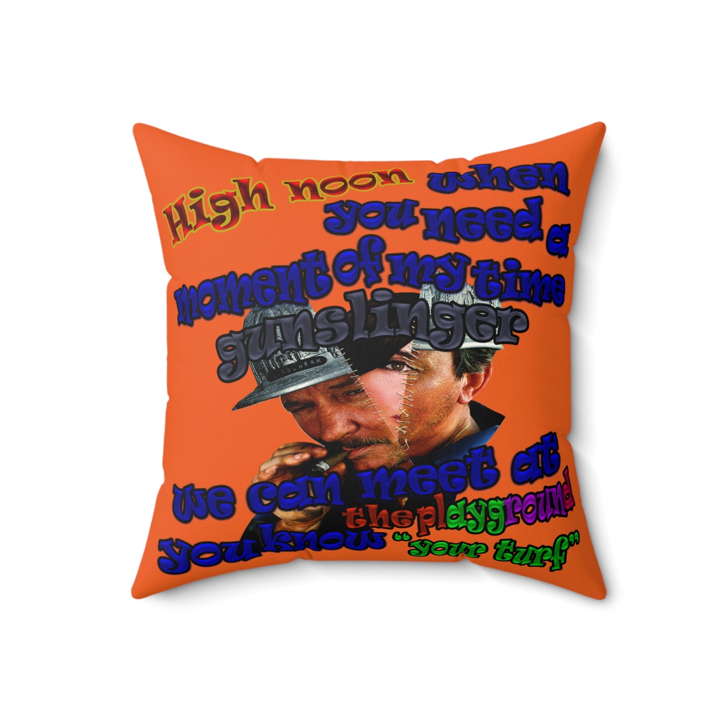 high noon - Spun Polyester Square Pillow - (orange)